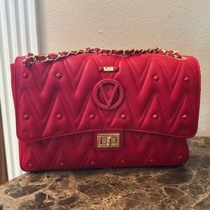 Valentino by Mario Valentino Posh Diamond Leather Handbag